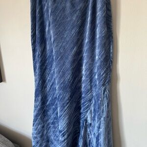 Free People Blue Velvet Maxi Skirt